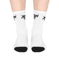Mid-Length Socks — Black 'AMG' Graffiti Logo Athletic Crew Socks