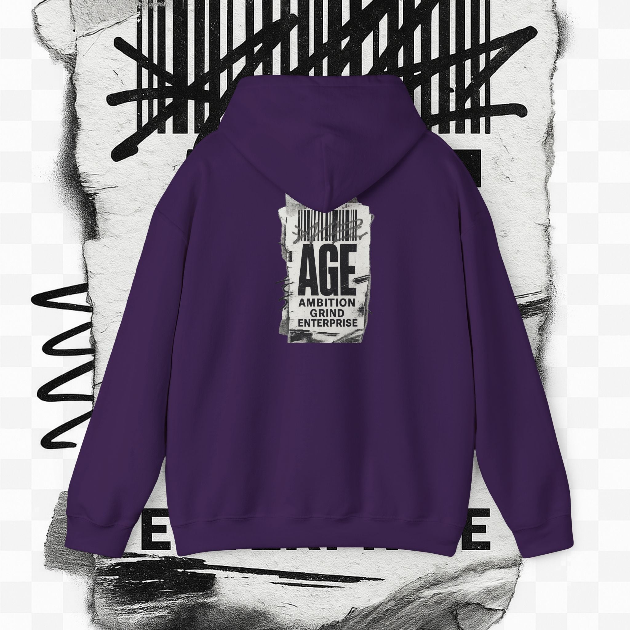 Ambition Grind Enterprise Hoodie | Neon Graffiti Logo, Streetwear
