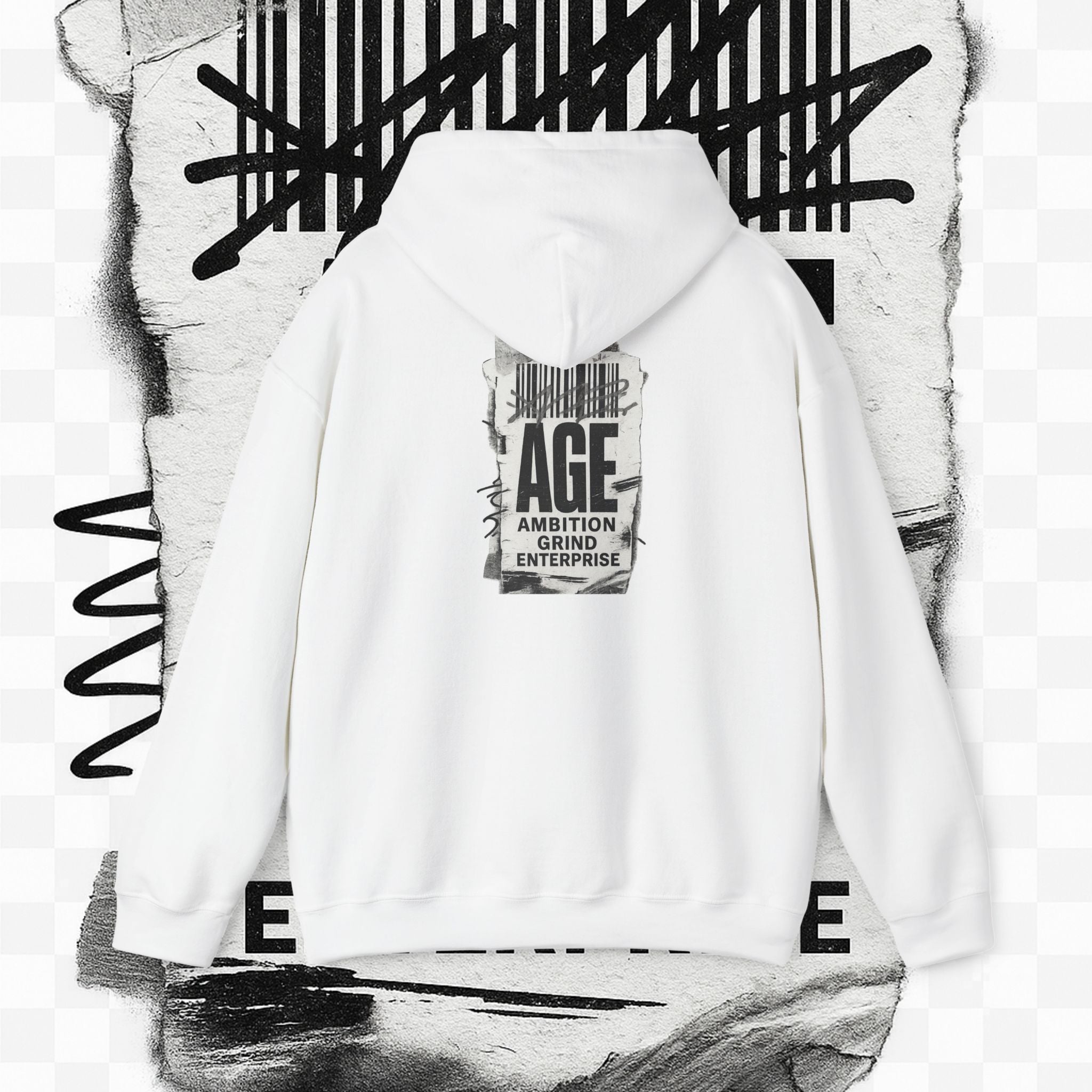 Ambition Grind Enterprise Hoodie | Neon Graffiti Logo, Streetwear